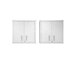 Manhattan Comfort Fortress Set of 2 Floating Garage Cabinets White