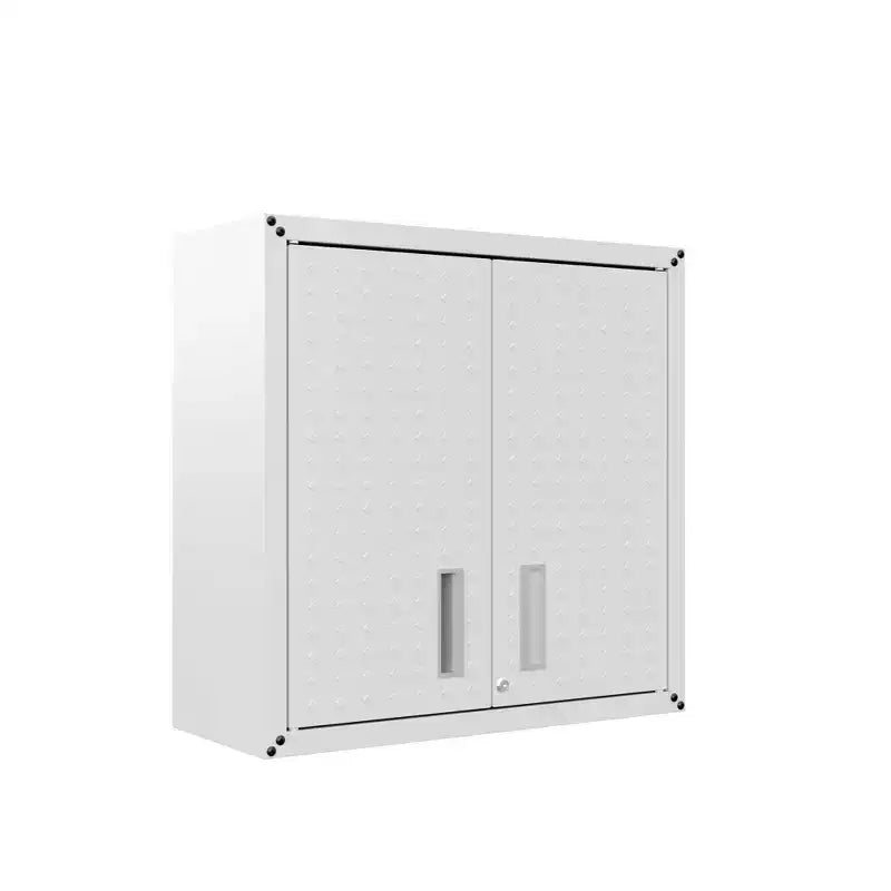 Manhattan Comfort Fortress Set of 2 Floating Garage Cabinets White