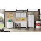 Manhattan Comfort Fortress Set of 2 Floating Garage Cabinets White