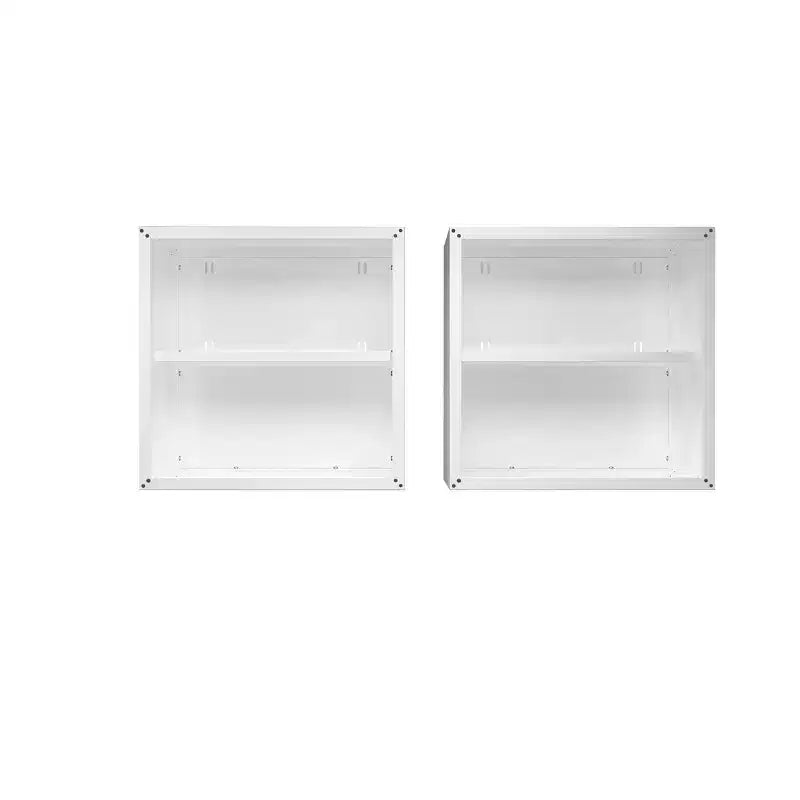 Manhattan Comfort Fortress Set of 2 Floating Garage Cabinets White