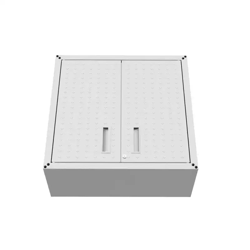 Manhattan Comfort Fortress Set of 2 Floating Garage Cabinets White