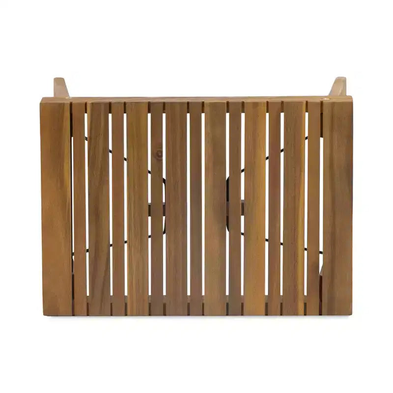 Ensemble de 3 pièces Kyoto en bois d’acacia pour extérieur avec chaises longues et coussins – teck/bleu – Christopher Knight Home : sièges de jardin sans accoudoirs et table d’appoint &