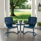 Set da esterno Ridgeland da 3 pezzi - Blu navy - Crosley
