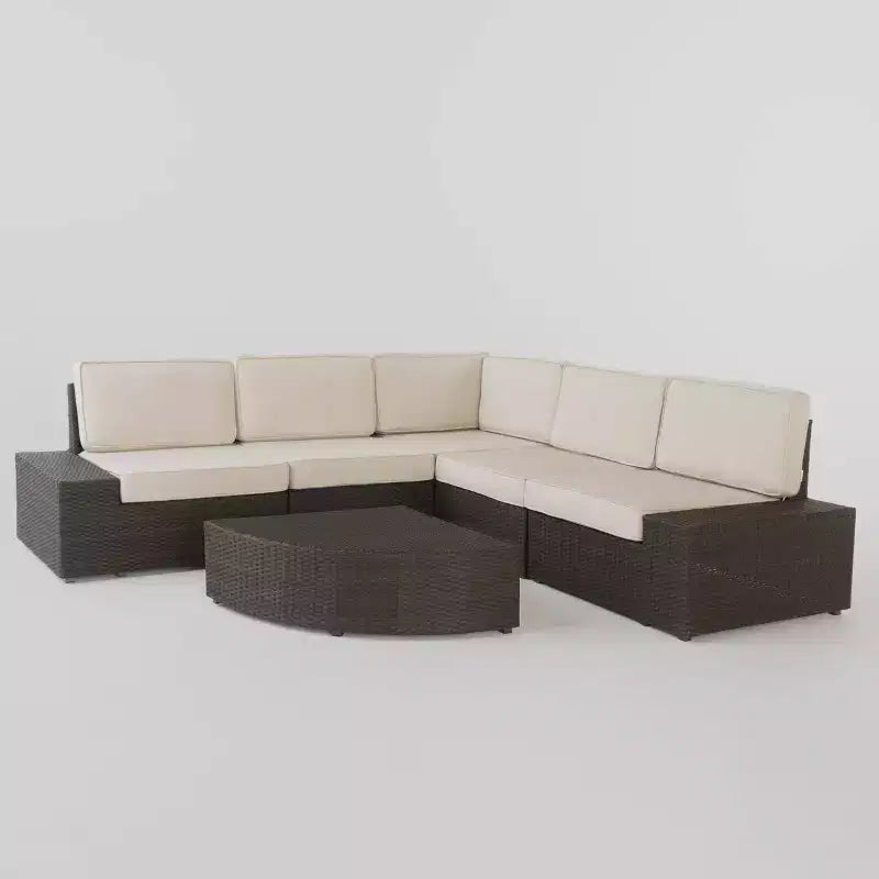 Set di divani da patio in vimini Santa Cruz, 6 pezzi - marrone - Christopher Knight Home