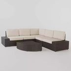 Set di divani da patio in vimini Santa Cruz, 6 pezzi - marrone - Christopher Knight Home