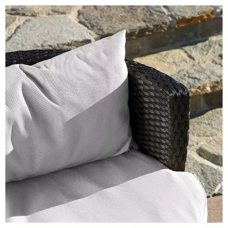 Set da patio Kono per conversare, 3 pezzi, in vimini - nero - Christopher Knight Home