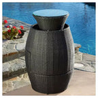 Set da patio Kono per conversare, 3 pezzi, in vimini - nero - Christopher Knight Home