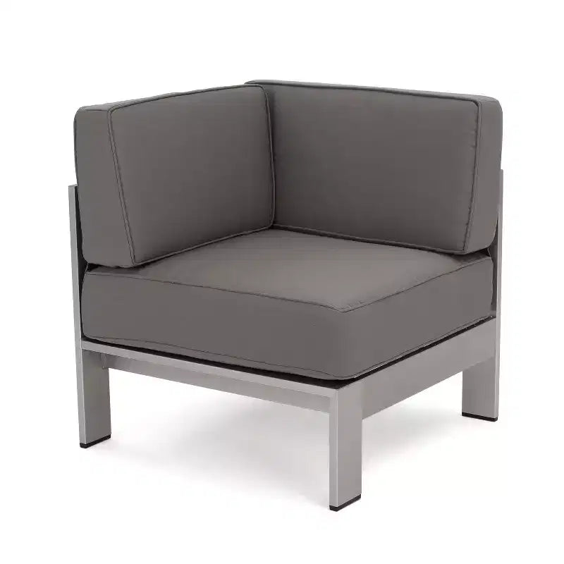 Cape Coral 5 részes alumínium kanapészett párnákkal – khaki színben – Christopher Knight Home: időjárásálló kerti beszélgetős garnitúra