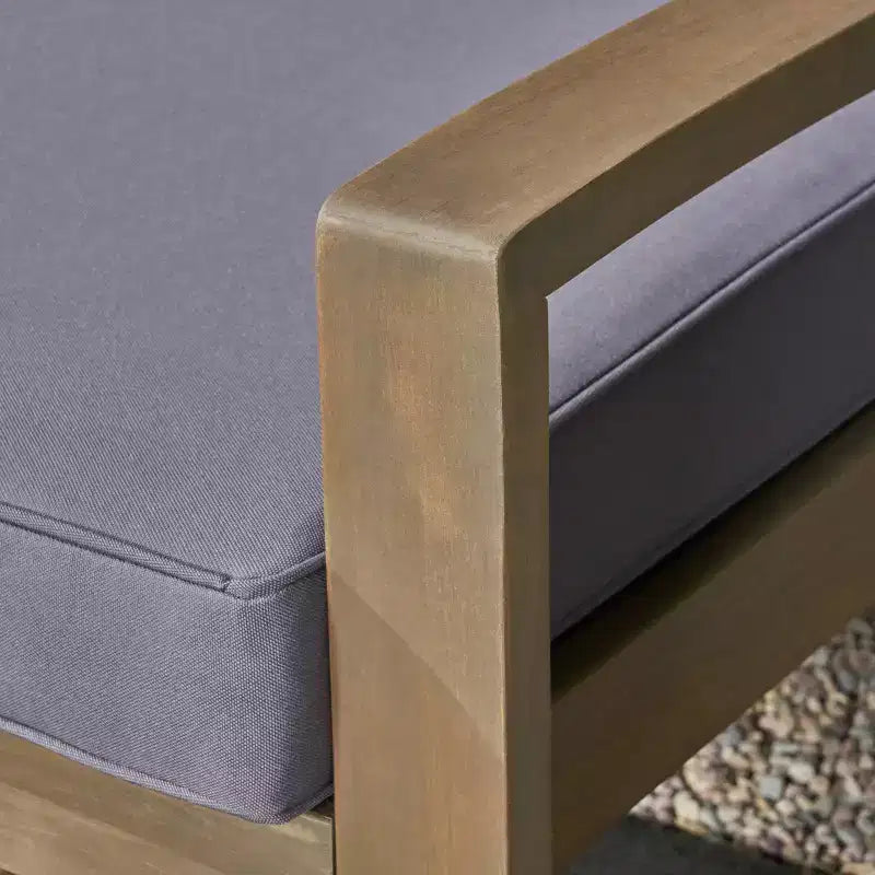 Ensemble de salon de patio Grenada 2 pièces en bois d’acacia - gris/gris foncé - Christopher Knight Home : mobilier de salon de jardin avec table basse