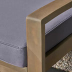 Ensemble de salon de patio Grenada 2 pièces en bois d’acacia - gris/gris foncé - Christopher Knight Home : mobilier de salon de jardin avec table basse