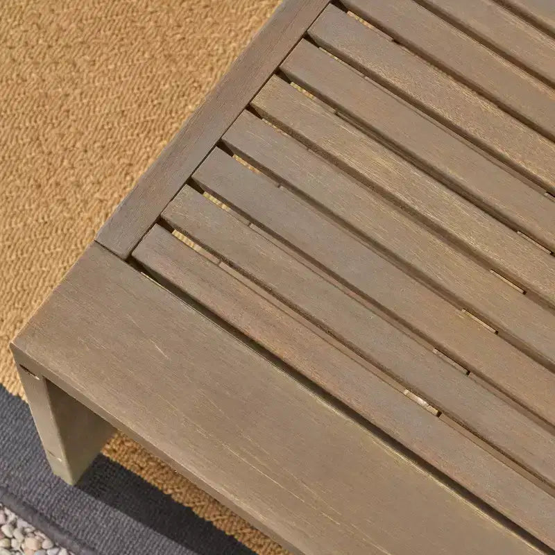 Ensemble de salon de patio Grenada 2 pièces en bois d’acacia - gris/gris foncé - Christopher Knight Home : mobilier de salon de jardin avec table basse