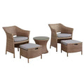 Kokoli 5pc Conversation Set - Brown - Alaterre Furniture: Outdoor Patio Furniture with Cushions, No Assembly Required