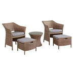 Kokoli 5pc Conversation Set - Brown - Alaterre Furniture: Outdoor Patio Furniture with Cushions, No Assembly Required