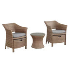 Ensemble de salon Kokoli 5 pièces - marron - Alaterre Furniture : mobilier de patio extérieur avec coussins, sans assemblage requis