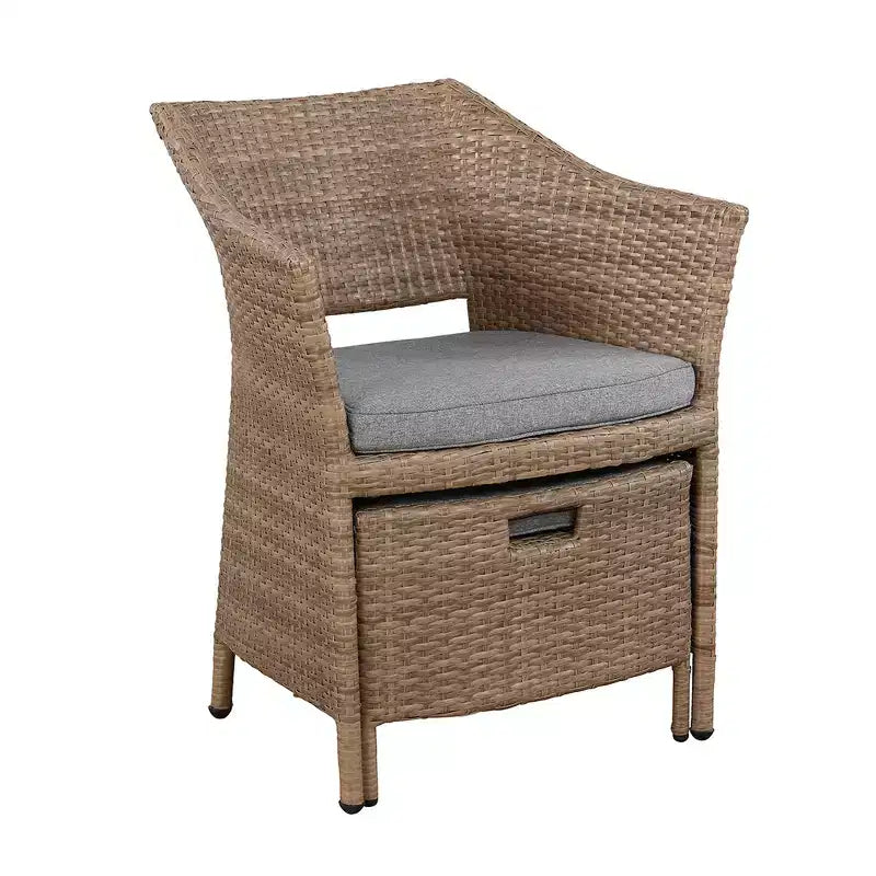 Ensemble de salon Kokoli 5 pièces - marron - Alaterre Furniture : mobilier de patio extérieur avec coussins, sans assemblage requis
