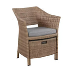 Ensemble de salon Kokoli 5 pièces - marron - Alaterre Furniture : mobilier de patio extérieur avec coussins, sans assemblage requis