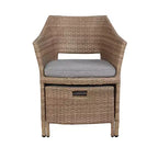 Ensemble de salon Kokoli 5 pièces - marron - Alaterre Furniture : mobilier de patio extérieur avec coussins, sans assemblage requis
