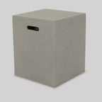 Set da 3 pezzi con tavolo da fuoco rettangolare in alluminio e MGO Cape Coral - grigio chiaro - Christopher Knight Home