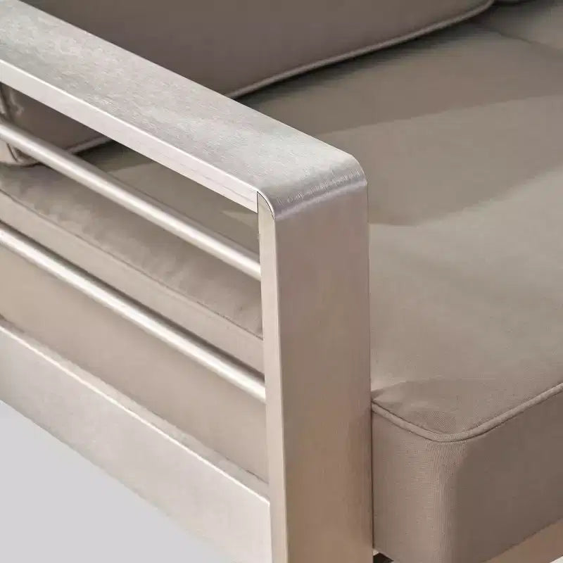 Set da 3 pezzi con tavolo da fuoco rettangolare in alluminio e MGO Cape Coral - grigio chiaro - Christopher Knight Home