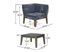 Grenada 7-teiliges Ecksofa-Set aus Akazienholz – Grau/Dunkelgrau – Christopher Knight Home