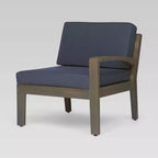 Grenada 7-teiliges Ecksofa-Set aus Akazienholz – Grau/Dunkelgrau – Christopher Knight Home
