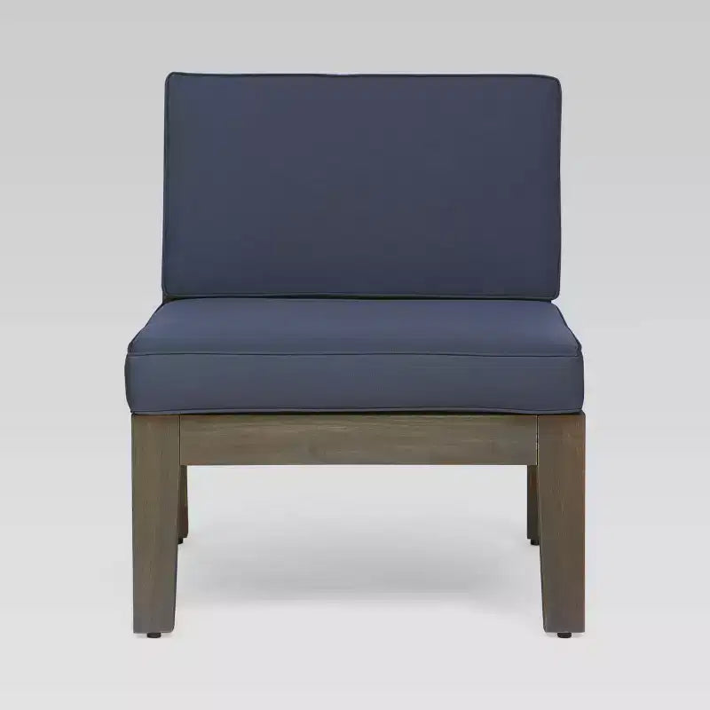 Grenada 7-teiliges Ecksofa-Set aus Akazienholz – Grau/Dunkelgrau – Christopher Knight Home