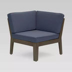 Grenada 7-teiliges Ecksofa-Set aus Akazienholz – Grau/Dunkelgrau – Christopher Knight Home