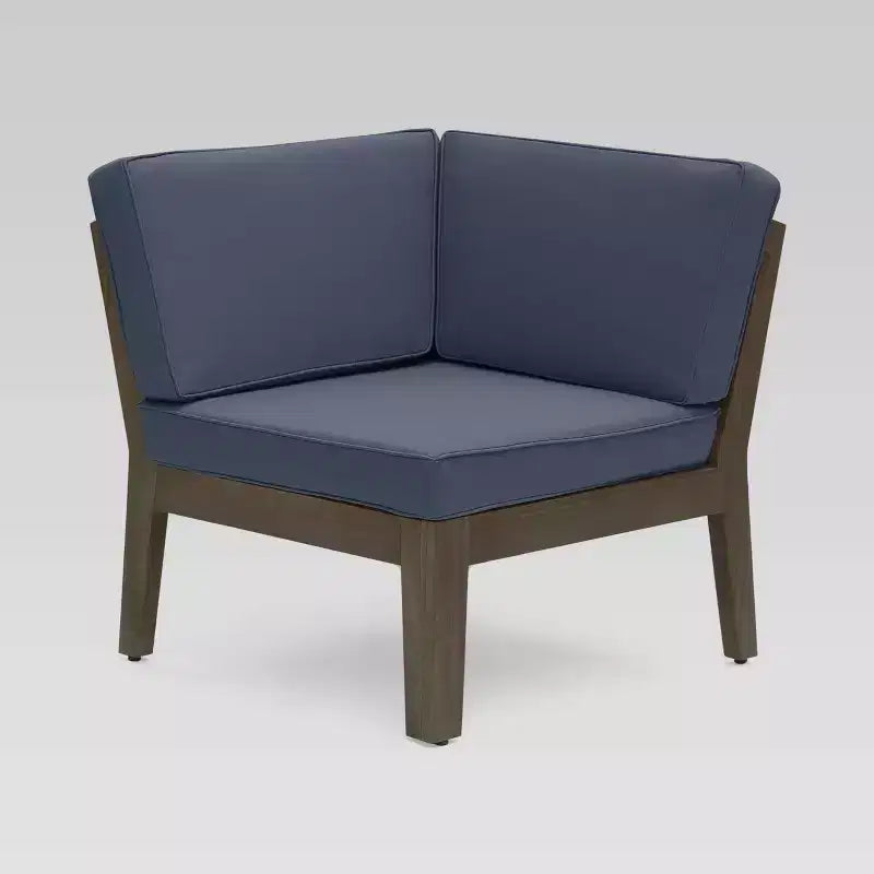 Grenada 7-teiliges Ecksofa-Set aus Akazienholz – Grau/Dunkelgrau – Christopher Knight Home