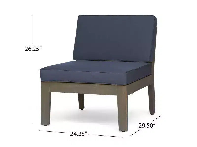 Grenada 7-teiliges Ecksofa-Set aus Akazienholz – Grau/Dunkelgrau – Christopher Knight Home