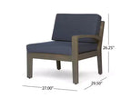 Grenada 7-teiliges Ecksofa-Set aus Akazienholz – Grau/Dunkelgrau – Christopher Knight Home