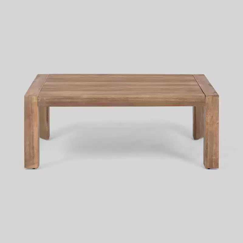 Ensemble 2 pièces Genser pour terrasse, comprenant une causeuse en bois et une table basse, marron - Christopher Knight Home : ensemble de sièges d’extérieur en acacia avec coussins