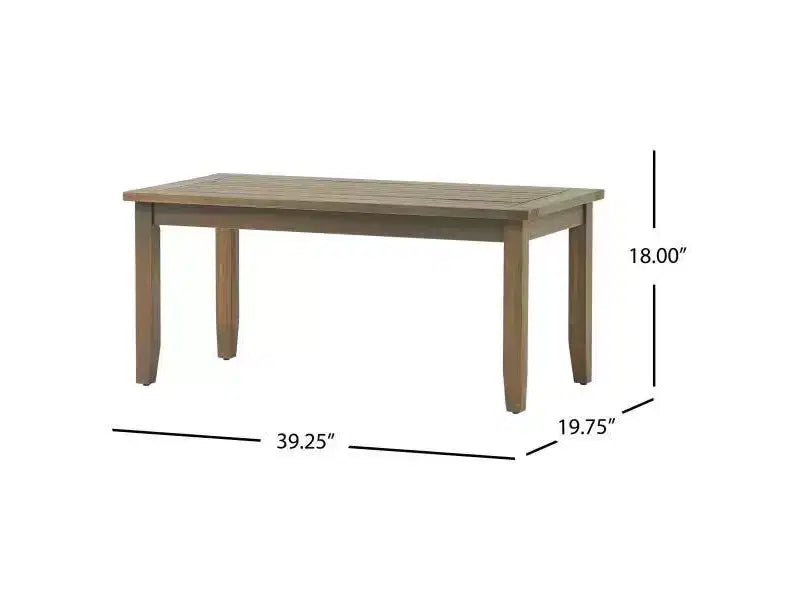 Peyton – Ensemble de sièges en bois d’acacia de 4 pièces gris/gris foncé – Christopher Knight Home : mobilier de conversation extérieur avec coussins résistants aux intempéries