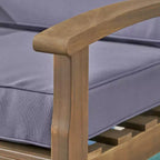 Set Christopher Knight Home Peyton da 2 pezzi con divanetto e tavolino da caffè in legno di acacia: cuscini in poliestere resistenti agli agenti atmosferici