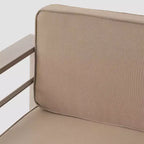 Cape-Coral-5-teiliges-Aluminium-Sofaset für die Terrasse, Silber/Khaki – Christopher Knight Home