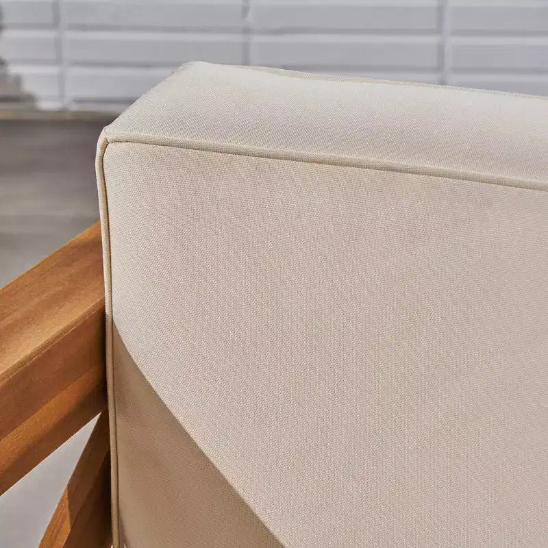 Set di divani componibili in legno di acacia Brava, 8 pezzi, teak/beige - Christopher Knight Home