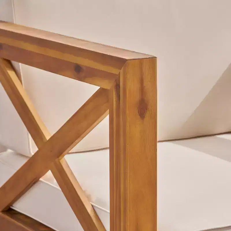 Set di divani componibili in legno di acacia Brava, 8 pezzi, teak/beige - Christopher Knight Home