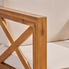 Set di divani componibili in legno di acacia Brava, 8 pezzi, teak/beige - Christopher Knight Home