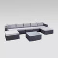 Santa Rosa 8pc Wicker Sectional Seating Set - Gray/Silver - Christopher Knight Home: Aluminum Frame, Weather-Resistant