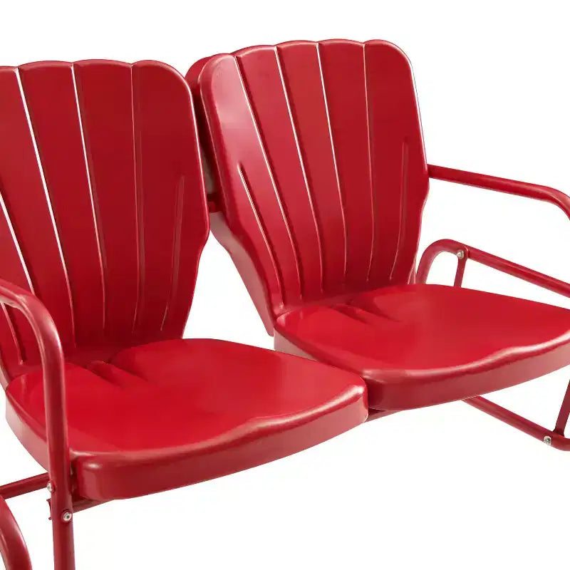 Ridgeland 4-teiliges Outdoor-Metall-Sitzgruppen-Set – rot – Crosley