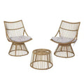 3pc Caryl Outdoor Wicker Chat Set with Cushions