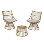 3pc Caryl Outdoor Wicker Chat Set with Cushions
