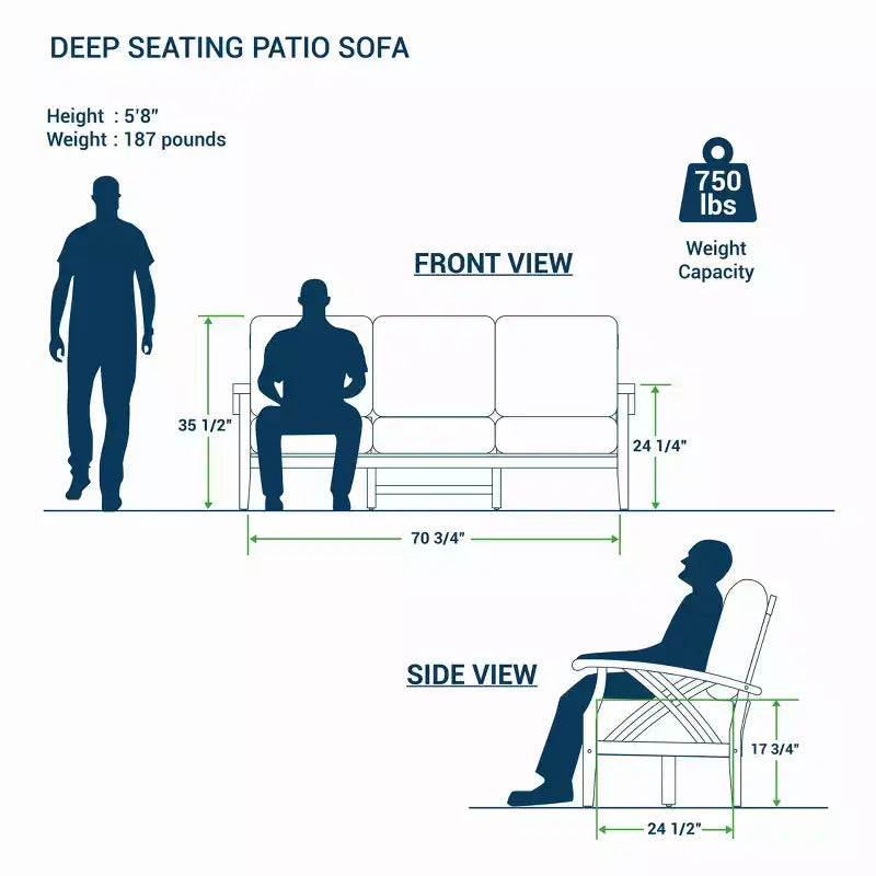Conjunto de conversación de 5 piezas para patio exterior de teca Eola de Sonoma Lane, con cojines marrones con cremallera – Resistente a la intemperie