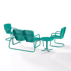 Ridgeland 4-teiliges Metall-Loungeset für den Außenbereich, Türkis – Crosley