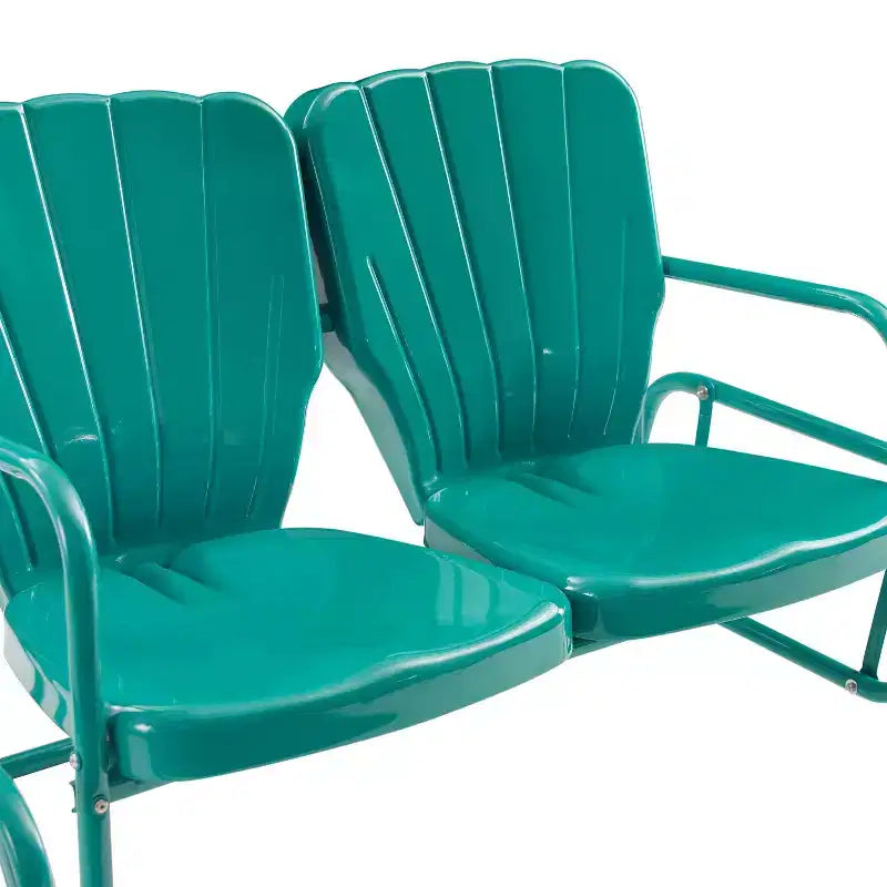 Ridgeland 4-teiliges Metall-Loungeset für den Außenbereich, Türkis – Crosley