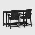 POLYWOOD Moore 3pc Balcony Counter Patio Seating Set Black
