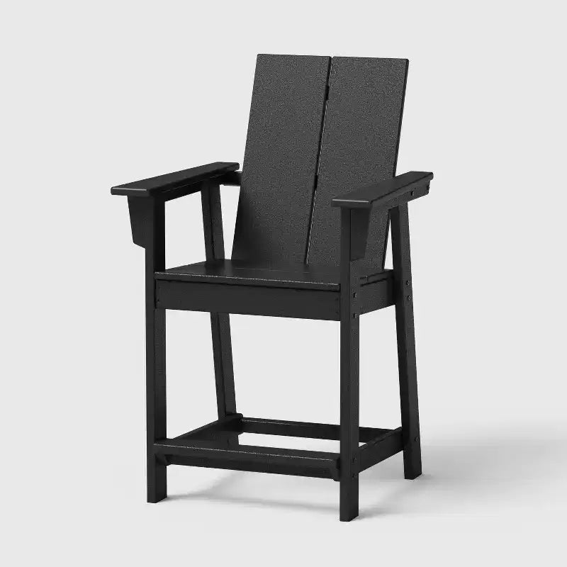 Set di sedute da bancone per balcone e patio POLYWOOD Moore, 3 pezzi, nero
