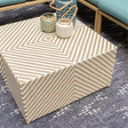 Sofá seccional de mimbre de 5 piezas Riviera de Leisure Made, con tela azul spa