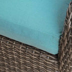 Leisure Made Jackson 5-teilige Korbgeflecht-Sitzgruppe aus Spa-Blau-Stoff