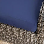 Leisure Made Jackson 5-teiliges Polyrattan-Modulsitzset mit marineblauem Stoff