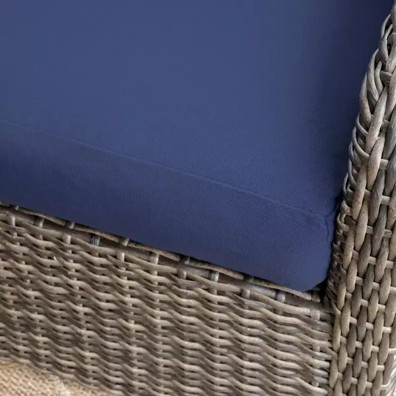 Leisure Made Jackson 5-teiliges Polyrattan-Modulsitzset mit marineblauem Stoff